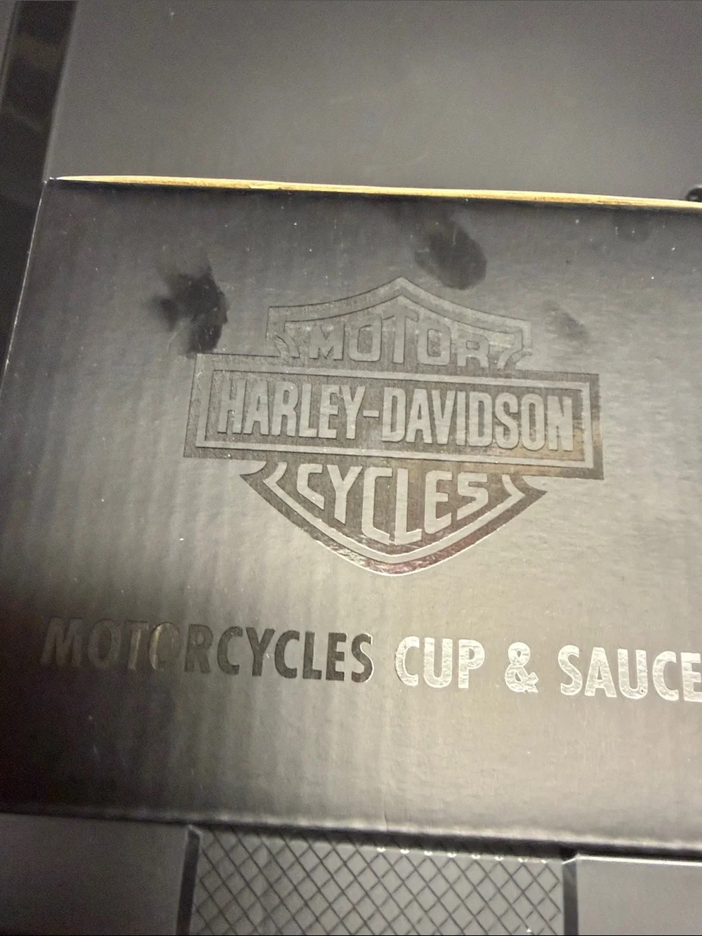 Harley-Davidson Silhouette Bar & Shield Ceramic Cup & Saucer - 6 oz.